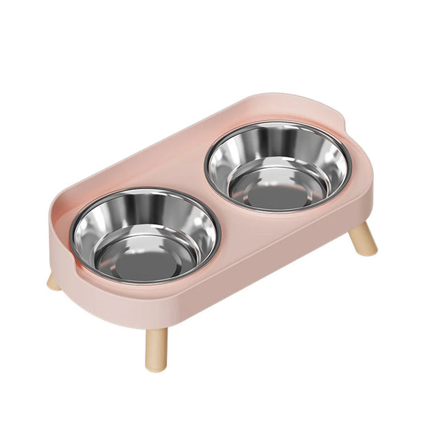 Bol double coloré pour animaux, gamelle double pour chien avec bols inox lavables