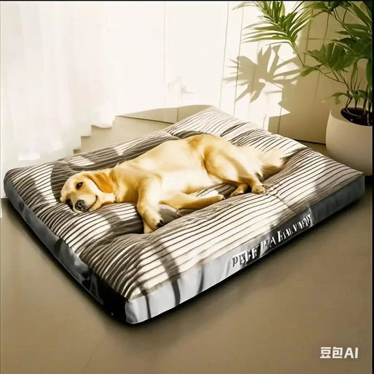 Panier Chien Lavable En Corduroy Douillet, Coussin Épais Pour Petit À Grand Chien, panier chien lavable gris présenté de face