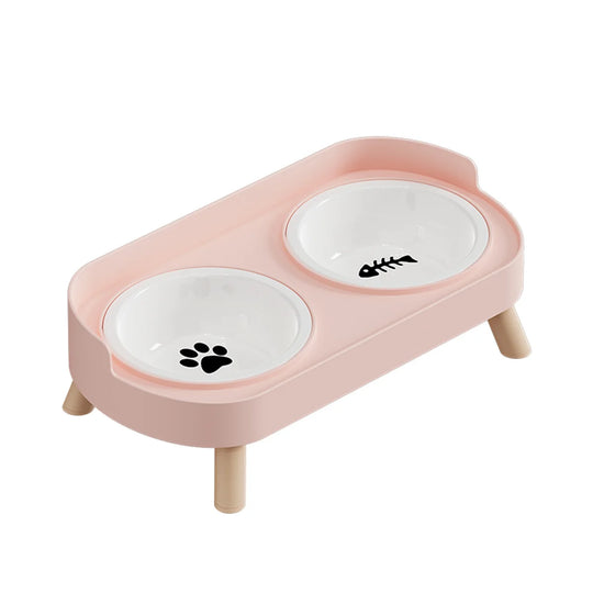 Bol double coloré pour animaux, gamelle double pour chien en acier inoxydable durable