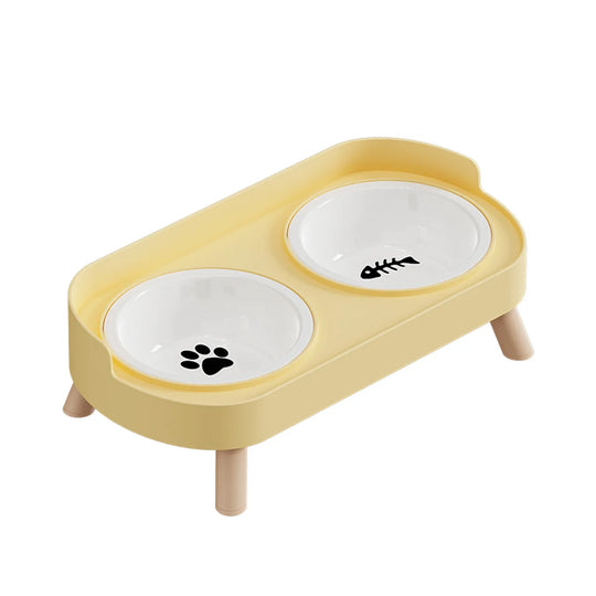 Bol double coloré pour animaux, gamelle double pour chien facile à intégrer dans la décoration