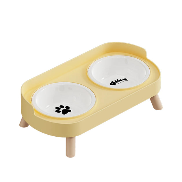 Bol double coloré pour animaux, gamelle double pour chien facile à intégrer dans la décoration