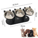 Bol pour Chats Élevé en Bois Noir - Bols en Acier Inoxydable pour un Confort Optimal, gamelle chat surélevée pour améliorer la posture et la digestion