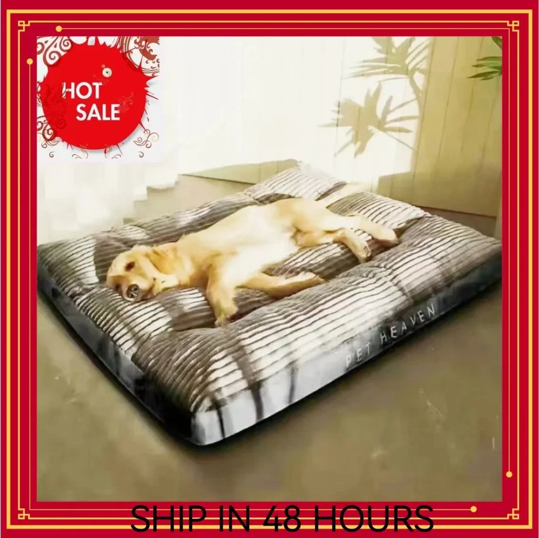 Panier Pour Chien Lavable En Velours Côtelé, Coussin Épais 4 Saisons Pour Petit À Grand Chien, vue principale du panier pour chien