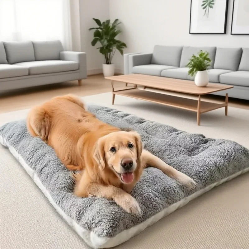 Panier Chien Grande Taille 120x60 cm, Lit Douillet Réversible Épais Et Lavable gris, vue d’ensemble