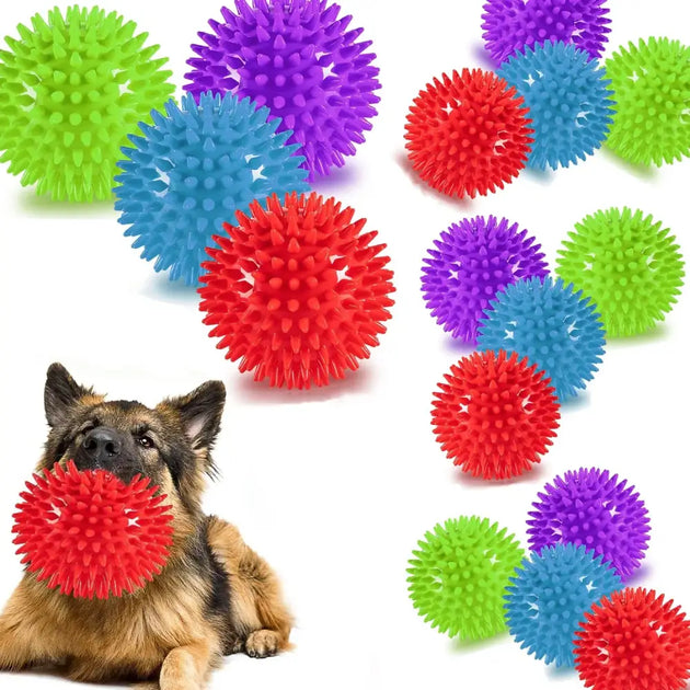 Balle Épineuse Couinante pour Chien et Nettoyage des Dents - Jouet grinçant pour chien