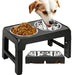 Bol pour chien réglable en acier inoxydable - Noir / Allemagne - Bol surélevé réglable pour chien