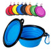 Bol silicone pliable chien avec mousqueton – Bleu - Filles d’eau pliable pour animaux de compagnie