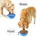Bol silicone pliable chien avec mousqueton – Bleu - Filles d’eau pliable pour animaux de compagnie