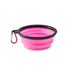 Bol silicone pliable chien avec mousqueton – Bleu - Rose / 350ml (13x9x5.5cm) - Filles d’eau pliable pour animaux