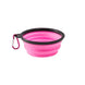 Bol silicone pliable chien avec mousqueton – Bleu - Rose / 350ml (13x9x5.5cm) - Filles d’eau pliable pour animaux