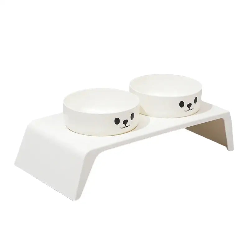 Bol surélevé pour mangeoire pour chien avec gamelles inox - Visage de chat-A - Bol surélevé pour mangeoire pour chien