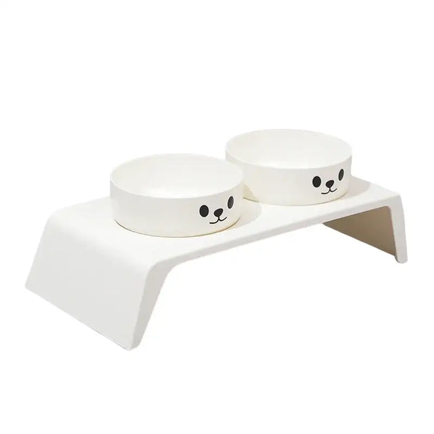 Bol surélevé pour mangeoire pour chien avec gamelles inox - Visage de chat-A - Bol surélevé pour mangeoire pour chien