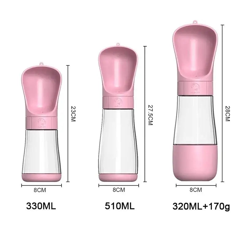 Bouteille d’eau 2 en 1 portable pour chien et chat avec socle - Bouteille d’eaux portable avec récipient alimentaire