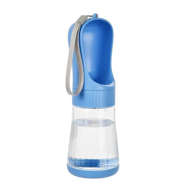 Bouteille d’eau 2 en 1 portable pour chien et chat avec socle - Eaux Bleu 330 ML - Bouteille d’eaux portable