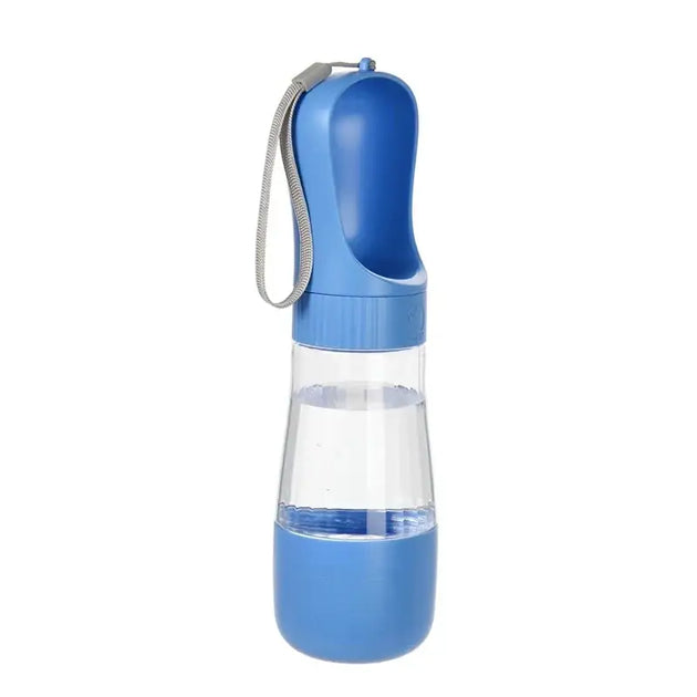Bouteille d’eau 2 en 1 portable pour chien et chat avec socle - Eaux Bleu et Nourriture - Bouteille d’eaux portable