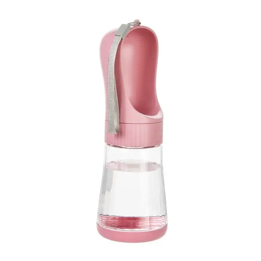 Bouteille d’eau 2 en 1 portable pour chien et chat avec socle - Eaux Rose 330 ML - Bouteille d’eaux portable