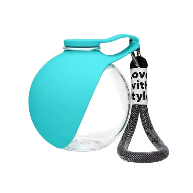 Bouteille d’eau portable en inox turquoise avec motif papillon - Transparent 1 - Bouteille d’eaux portable pour chien