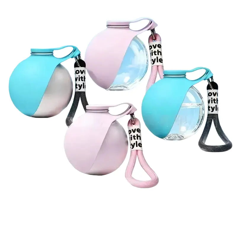 Bouteille d’eau portable en inox turquoise avec motif papillon - Bouteille d’eaux portable pour chien