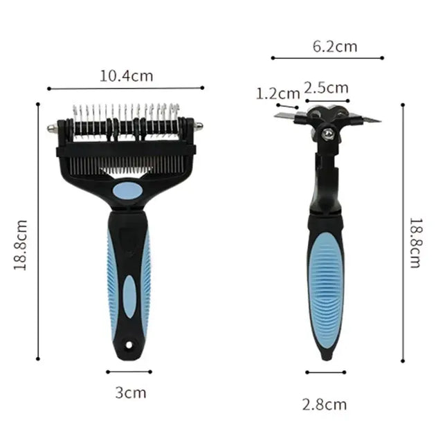 Brosse de toilettage 3 en 1 pour chiens et chats avec dents en métal - Brosse pour chien