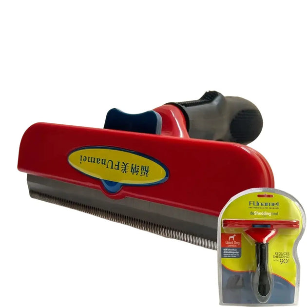 Brosse de toilettage ergonomique jaune et noire pour chiens et chats - Chien à poils court (XL) - Brosse pour animaux