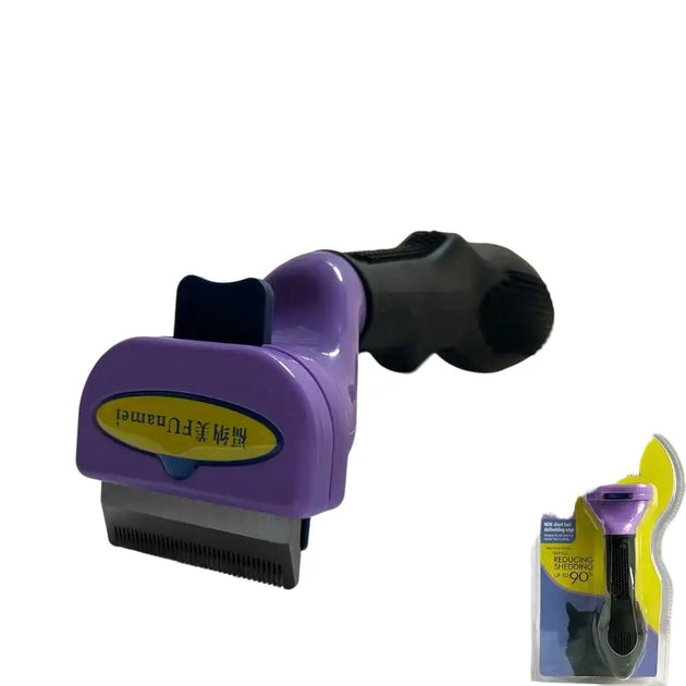Brosse de toilettage ergonomique jaune et noire pour chiens et chats - Chat à poils court (S) - Brosse pour animaux