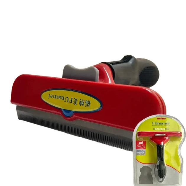 Brosse de toilettage ergonomique jaune et noire pour chiens et chats - Chien à poils long (XL) - Brosse pour animaux