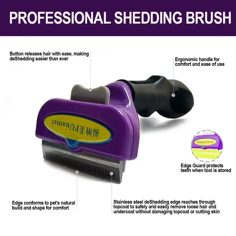 Brosse de toilettage ergonomique jaune et noire pour chiens et chats - Brosse pour animaux de compagnie