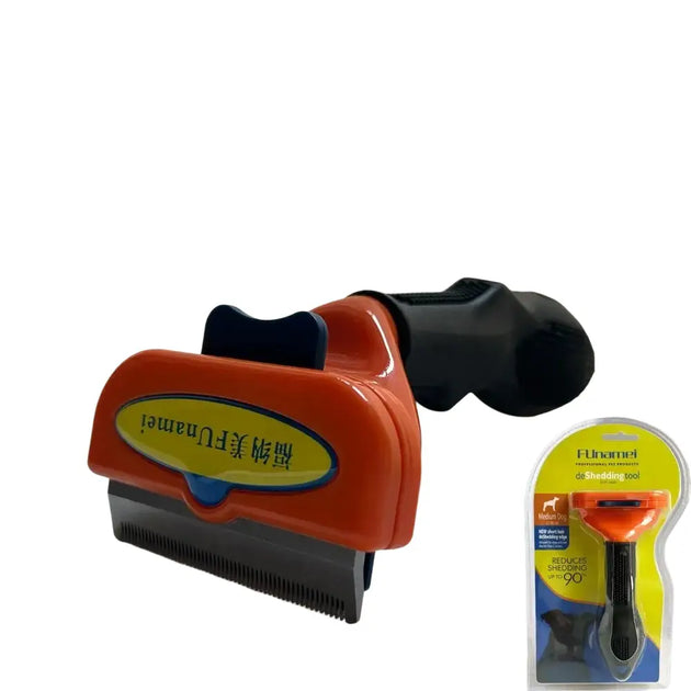 Brosse de toilettage ergonomique jaune et noire pour chiens et chats - Chien à poils court (M) - Brosse pour animaux