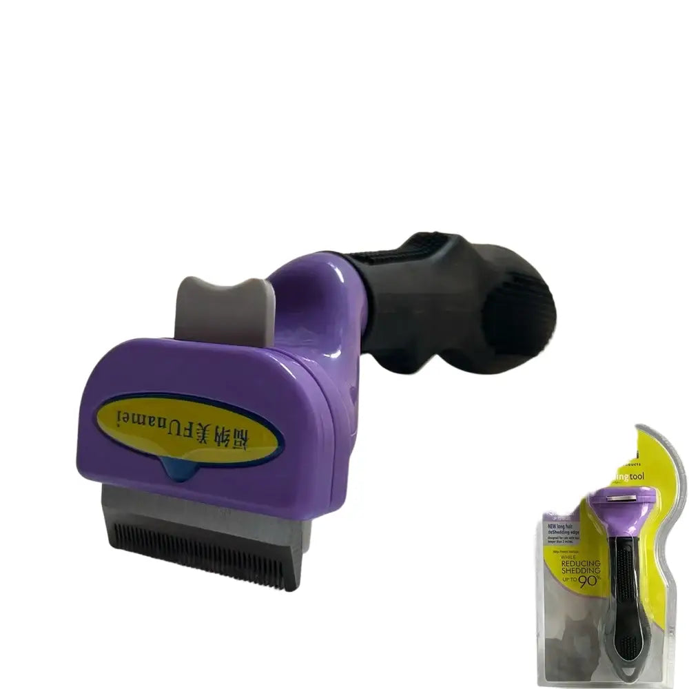 Brosse de toilettage ergonomique jaune et noire pour chiens et chats - Chat à poils long (S) - Brosse pour animaux