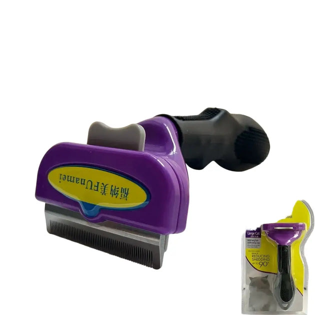 Brosse de toilettage ergonomique jaune et noire pour chiens et chats - Chat à poils long (M) - Brosse pour animaux
