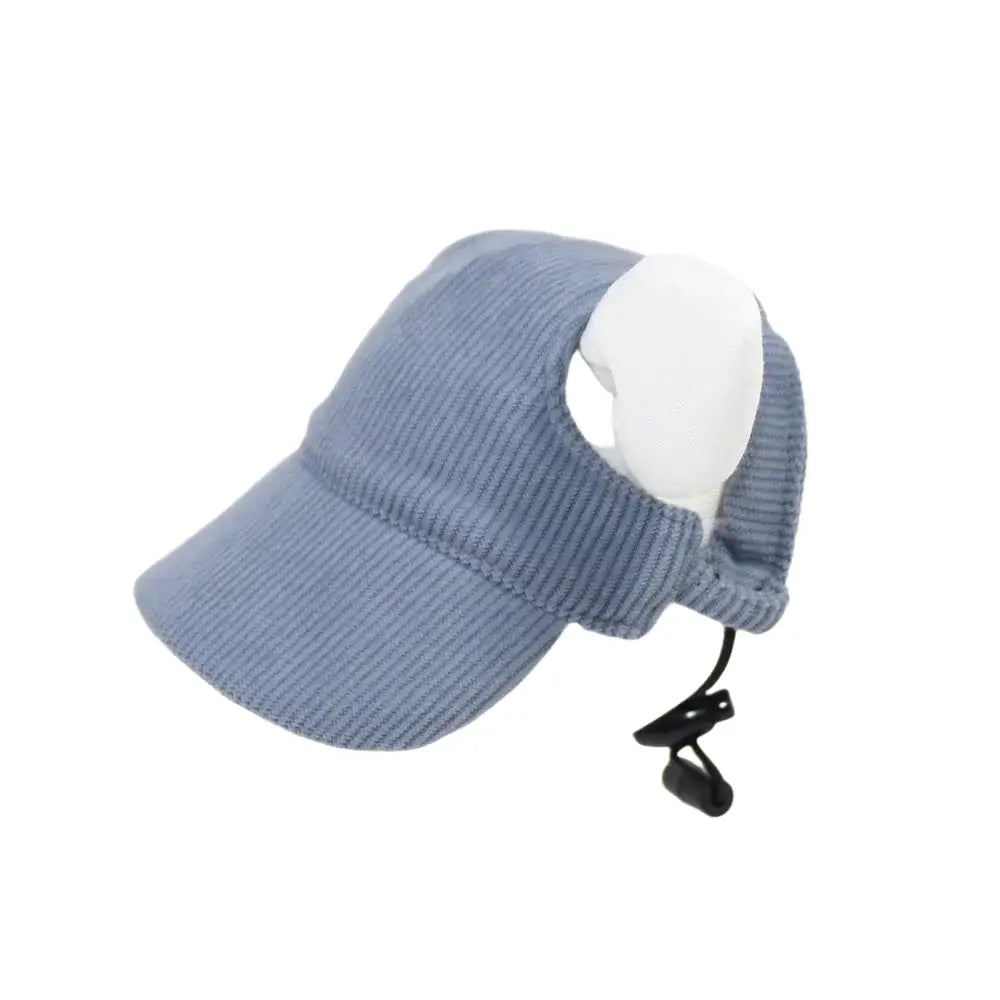 Casquette de baseball pour grand chien en velours côtelé - Bleu / XS-conseil 2-5kg - Casquette pour chien