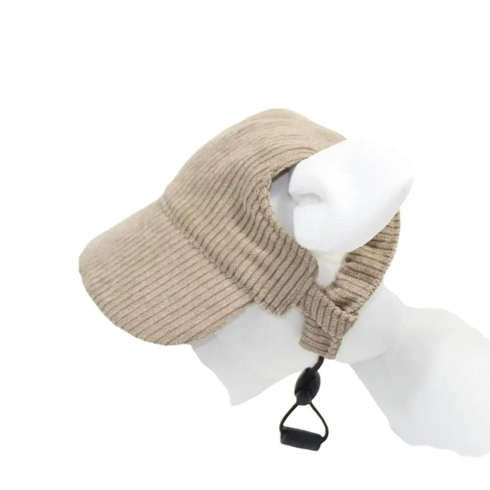 Casquette de baseball pour grand chien en velours côtelé - Kaki / XS-conseil 2-5kg - Casquette pour chien