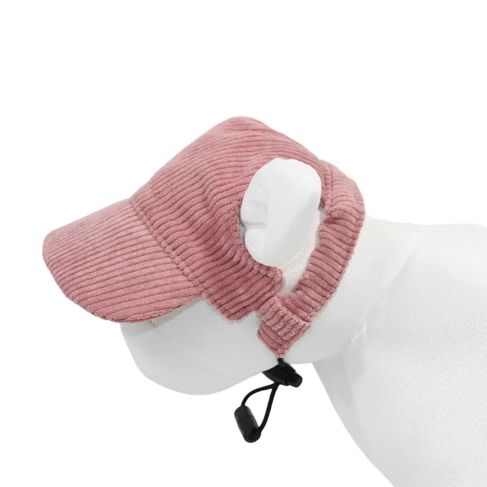 Casquette de baseball pour grand chien en velours côtelé - Rose / XS-conseil 2-5kg - Casquette pour chien