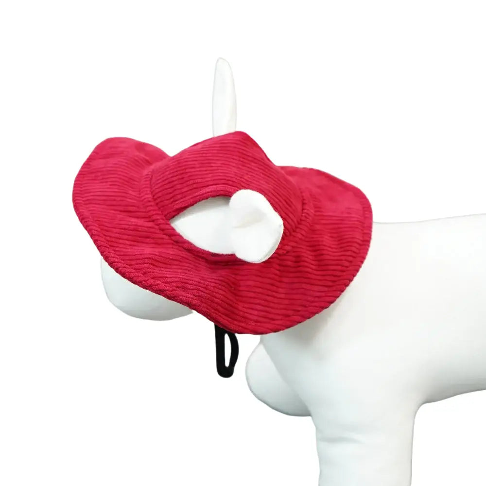 Casquette de baseball pour grand chien en velours côtelé - Rouge / M-conseil 7-15kg - Casquette pour chien