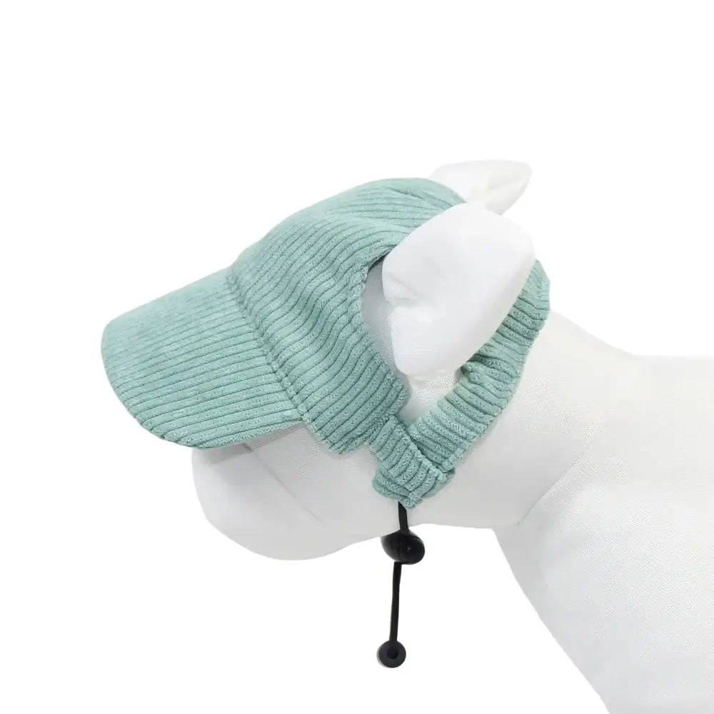 Casquette de baseball pour grand chien en velours côtelé - Vert Pois / L-conseil 15-22.5kg - Casquette pour chien