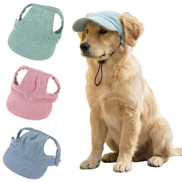 Casquette de baseball pour grand chien en velours côtelé - Casquette pour chien