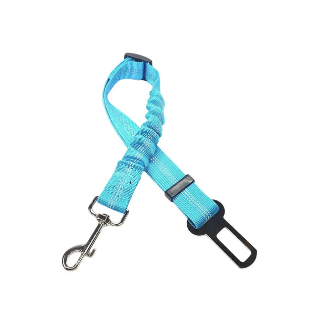 Ceinture de sécurité élastique et réfléchissante pour chien orange - Bleu Ciel - Harnais de ceinture de sécurité