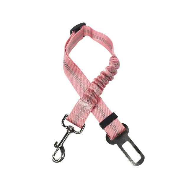 Ceinture de sécurité élastique et réfléchissante pour chien orange - Rose Clair - Harnais de ceinture de sécurité