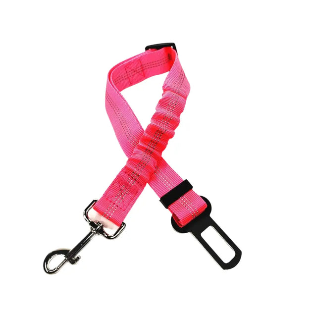 Ceinture de sécurité élastique et réfléchissante pour chien orange - Rose - Harnais de ceinture de sécurité réglable