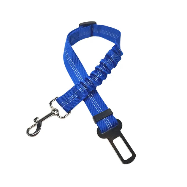 Ceinture de sécurité élastique et réfléchissante pour chien orange - Bleu - Harnais de ceinture de sécurité réglable