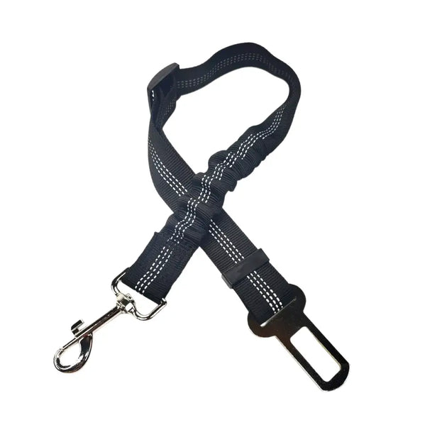 Ceinture de sécurité élastique et réfléchissante pour chien orange - Noir - Harnais de ceinture de sécurité réglable