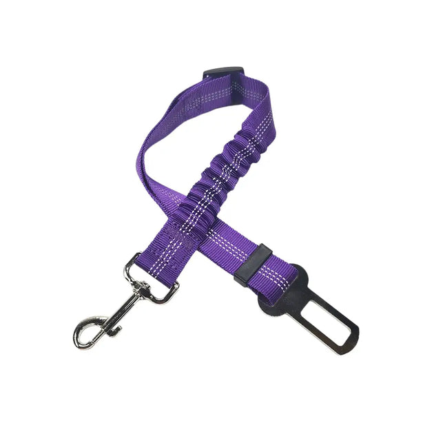 Ceinture de sécurité élastique et réfléchissante pour chien orange - Violet - Harnais de ceinture de sécurité réglable