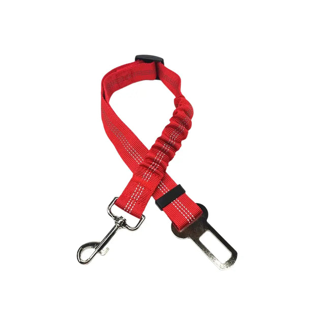 Ceinture de sécurité élastique et réfléchissante pour chien orange - Rouge - Harnais de ceinture de sécurité réglable