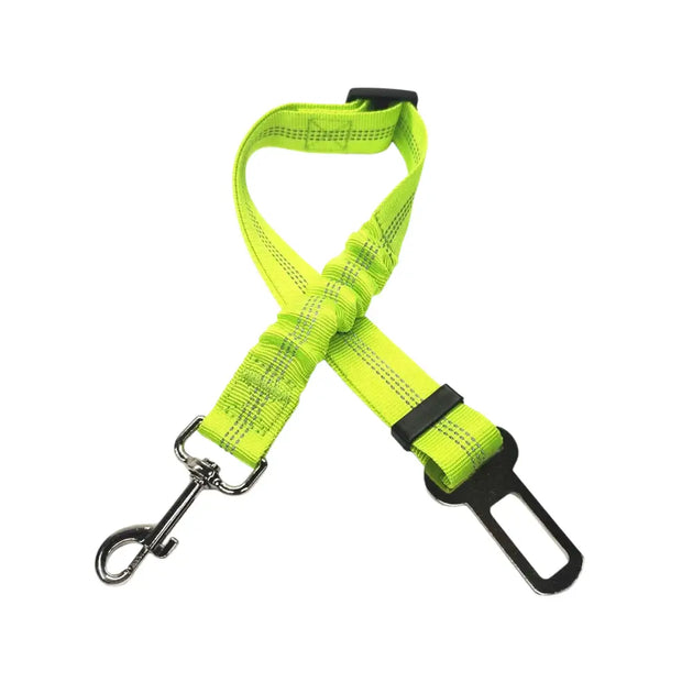 Ceinture de sécurité élastique et réfléchissante pour chien orange - Vert - Harnais de ceinture de sécurité réglable