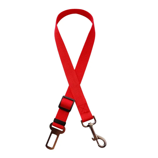 Ceinture de sécurité élastique et réfléchissante pour chien orange - CWQY-4-Rouge - Harnais de ceinture de sécurité