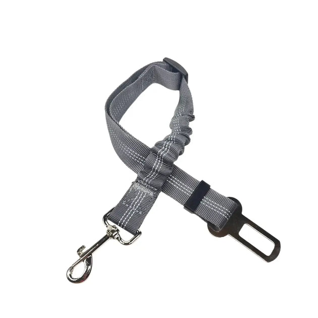 Ceinture de sécurité élastique et réfléchissante pour chien orange - Gris - Harnais de ceinture de sécurité réglable