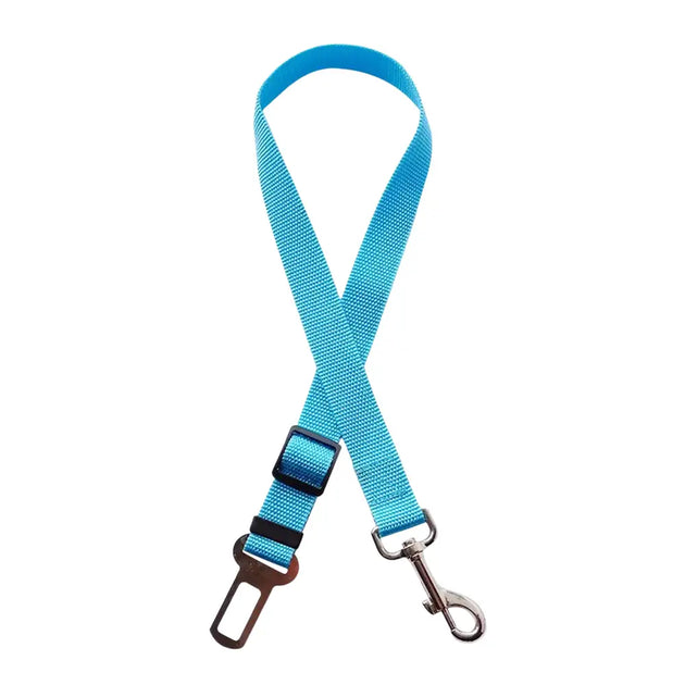 Ceinture de sécurité élastique et réfléchissante pour chien orange - CWQY-4-Bleu ciel - Harnais de ceinture de sécurité