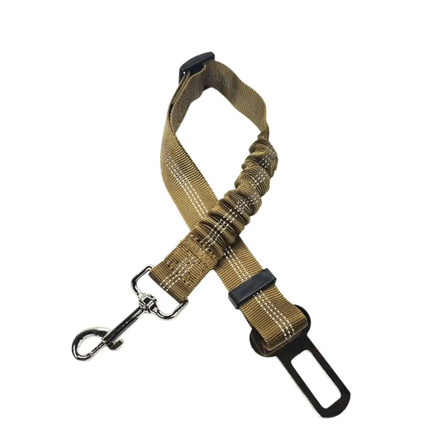 Ceinture de sécurité élastique et réfléchissante pour chien orange - Kaki - Harnais de ceinture de sécurité réglable