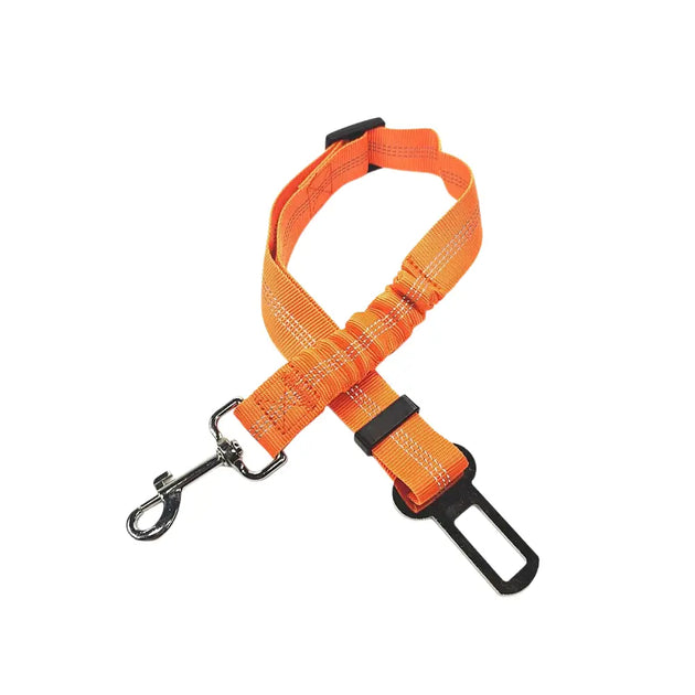 Ceinture de sécurité élastique et réfléchissante pour chien orange - Orange - Harnais de ceinture de sécurité réglable