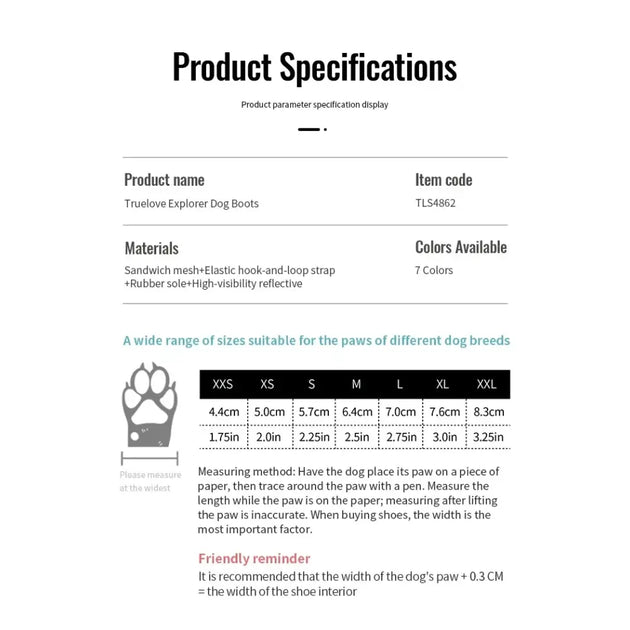 Chaussures de randonnée pour chien Truelove Vibram - Chaussure pour animaux de compagnie